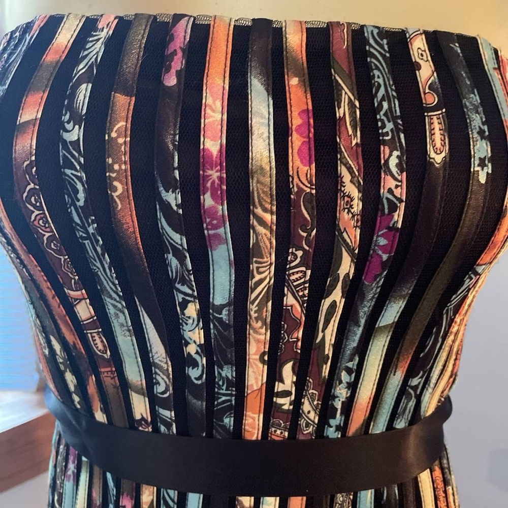 Papillon Blanc Strapless Multicolor Dress